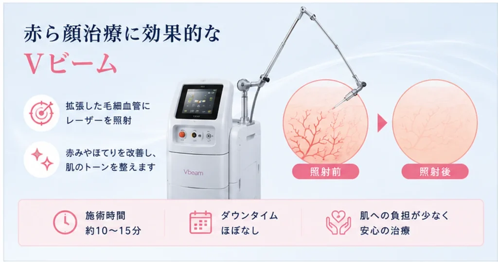赤ら顔のVビーム治療｜拡張した毛細血管への作用