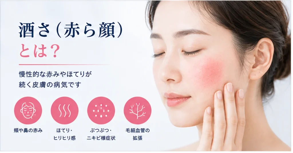 酒さによる赤ら顔の症状を皮膚科専門医が解説