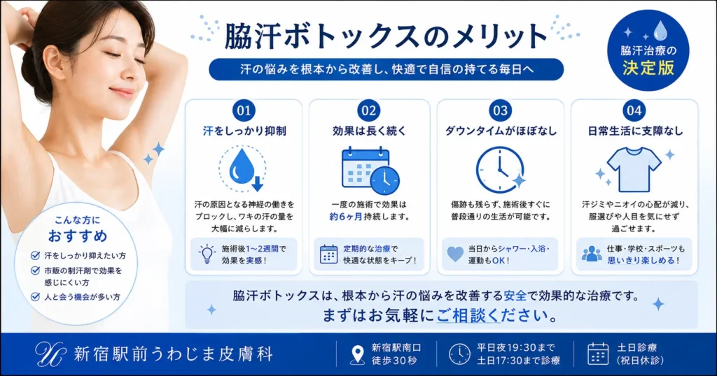 脇汗ボトックスの効果・持続期間・メリット