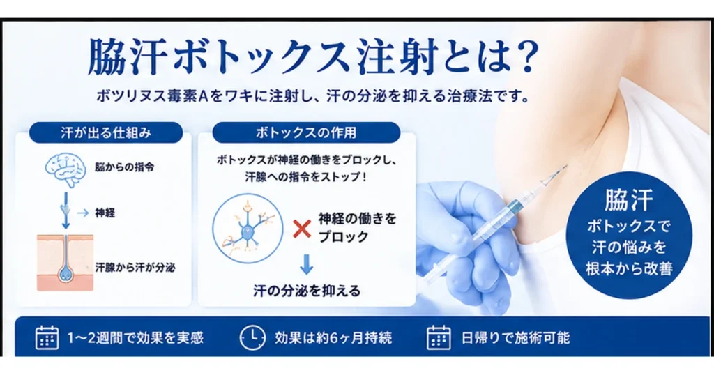 脇汗ボトックス治療で汗の分泌を抑える仕組み